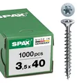 SPAX Universalschraube, 3,5 x 40 mm, 1000 Stück, T-STAR plus, Senkkopf, Vollgewinde, 4CUT, WIROX A3J, 1191010350405