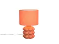 Reality Leuchten LED Nachttischlampe mit Lampenfuß Keramik, Höhe 36cm, Dimmfunktion, LED wechselbar, Warmweiß, Retro Tischlampe mit Stoff Lampenschirm, inkl. dimmbarem Leuchtmittel
