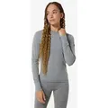 SUPER.NATURAL Funktionsshirt für Damen, Merino W TUNDRA175 LS atmungsaktiver Merino-Materialmix grau XL