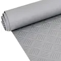 Gummi Antirutsch Premium TPE Geruchsarm Bodenbelag Riffelblechoptik Grau 3mm Stark 100 cm Breite 360 cm Länge