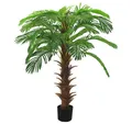 Kunstbaum Künstliche Cycas-Palme 130-140 cm Grün mit Massivholz und Kunststoff, furnicato, Höhe 140 cm