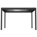 Home Deluxe Lamellenpavillon, Anthrazit, Metall, 297x250x407 cm, Sonnen- & Sichtschutz, Pavillons & Pergolas, Pergolas