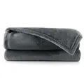 DecoKing Kuscheldecke 70x150 cm grau Decke Microfaser Tagesdecke Fleece weich sanft kuschelig anthrazit Graphit Grey dimgray Charcoal Mic