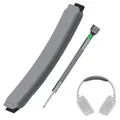 Stirnband Ersatz für Bose QuietComfort 35, 35 II, 45 (QC35, QC35 II, QC45) Over-Ear Kopfhörer von MMOBIEL – Protein PU Kopfbandpolster - Headset Kopfkissen-Abdeckung Reparaturteil – Grau