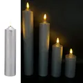 5 LED Kerzen XL aus Echtwachs mit Timer - TAUBENBLAU Set - Realistische Flamme