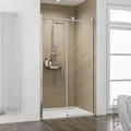 Schulte ExpressPlus 7T MasterClass Schiebetür in Nische Klarglas hell Chromoptik 120 cm / 200 cm inkl. fixil-Glassiegel Türanschlag links - EP708010-5 41 500 23
