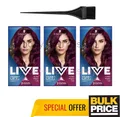 Schwarzkopf LIVE L76 Ultra Violet Intense Pigment Permanent Haarfarbe 3er Pack