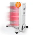 Clatronic® Ölradiator | Effiziente Mobile Heizung | elektrische Heizung mit 9 Rippen | Radiator mit 3 Leistungsstufen | Slimline Heizkörper | bis zu 40qm | 2000 Watt | RA 3736