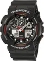 Casio Armbanduhr GA-100-1A4ER (B x H) 51.20mm x 55mm Schwarz, Rot Gehäusematerial=Kunstharz Materia