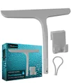 Blumbach Duschabzieher - Silikon Abzieher mit Edelstahlkern, elastisches Wischblatt 28 cm, (Abzieher Dusche mit 2 Halterungen), Premium Duschabzieher 28 cm