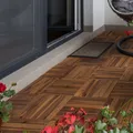 Klickfliese Holzfliese Terrassenplatten Balkonboden Akazie 18er Set (30,86€/1qm)