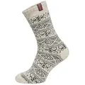 HomeOfSocks Norwegersocken 80% Wollsocken Norwegen Flagge Dicke Socken Hyggelig Warm 80% Wollanteil Norwegischem Design beige 35-38