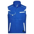Workwear Vest - COLOR - Funktionelle Weste im sportlichen Look mit hochwertigen Details weiß/blau, Gr. 4XL