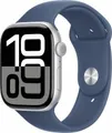 Apple Watch Series 10 GPS 46mm Aluminium silber mit Sportarmband S/M Denim