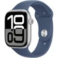 Apple Watch Series 10 Sportarmband S/M 46mm Aluminium GPS silber/denim Bluetooth