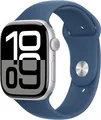 ✅ Apple Watch Series 10 46mm GPS Silber Aluminium blau denim Sportband S/M