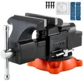 VEVOR Schraubstock, 127 mm Backenbreite, 127 mm max. Backenöffnung, Mehrzweck-Schraubstock mit 360° schwenkbarer Feststellbasis, 71 mm Ausladung, Werkbank-Schraubstock aus Sphäroguss mit Amboss