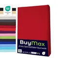 Buymax Spannbettlaken 180x200cm Doppelpack 100% Baumwolle Spannbetttuch Bettlaken Jersey, Matratzenhöhe bis 25 cm, Farbe Rot