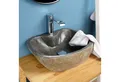 wohnfreuden Aufsatzwaschbecken Naturstein-Waschbecken 40 cm mit Hahnloch (Kein Set), NEW-4170