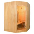 Sauna Saunakabine Finnische Eckige Dampfsauna 3Plätze Komplettpaket Harvia 4,5kW