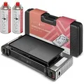 Evocamp Camping Gaskocher 2-Flammig mit Grillaufsatz 45 cm und 2 227 g Gaskartuschen MSF-1a