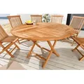 Massiver Gartentisch EMPIRE TEAK Ø120cm natur Teakholz - Braun