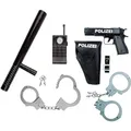Idena 8040006 - Polizei- Set, Schlagstock, Handschellen und Walkie-Talkie, 3-teilig, Schwarz