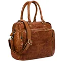 STILORD Amilia Businesstasche Damen Leder Vintage Aktentasche mit 13,3 Zoll Laptopfach für MacBook große Umhängetasche aus echtem Rindsleder Farbe:Ocker - braun