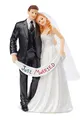Just Married Kuchen Figur - 5,32 Zoll hohe Hochzeit Paar/Braut und Bräutigam mit Banner - Kuchendekoration für Hochzeitstorten
