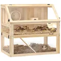 Hamsterkäfig aus Holz 3 Etagen Nagarium Nagerkäfig Kleintierkäfig mit Deckel