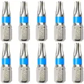 10 TORX Bits TX aus S2 Stahl T25 Schraubendreher Bit-Satz