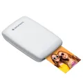 AGFA PHOTO Mini P.2 - Imprimante Portable Zink pour Photos Instantanées, Format 5x7,6 cm, Connexion Bluetooth, Compatible iOS/Android, 10 Feuilles Zink Incluses - Blanc