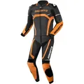 Bogotto Misano 2-Teiler Motorrad Lederkombi, schwarz-orange, Größe 48 für Männer