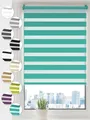Sonello Doppelrollo Klemmfix ohne Bohren Duo Rollo Klemmrollo Sonnenschutzrollo Fensterrollo für Fenster & Türen Zebrarollo Seitenzugrollo 100cm x 100cm Türkis