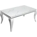 riess-ambiente Couchtisch, Grau, Silber, Weiß, Metall, Glas, Stein, Marmor Optik, Rechteckig,Rechteckig, 100x45x60 cm, Wohnzimmer, Wohnzimmertische, Couchtische