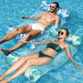 Luftmatratze Pool Wasserhängematte 4-in-1 Aufblasbar Erwachsene Schwimmmatte