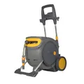 Hozelock Pro Wagen | Auto Reel Mobile | Inkl.: 35 m Gartenschlauch, 3‑in‑1 Düse, Anschluss-Set, Fittings | Hybridsystem | Automatisches Aufrollen & Schichtführung | Überlegene Mobilität