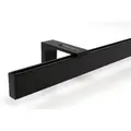 Deco-Raum Gardinenstange Innenlauf eckig, 1-läufig, Wunschmaßlänge, kürzbar, Wandträger, Geschraubt, Metall schwarz 160 cm
