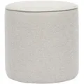 Runder Pouf aus Stoff in Beige mit samtigem Effekt und Textur D40 cm PAUL