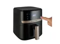 Russell Hobbs Heissluftfritteuse, Schwarz, Kunststoff, 4,3 L, 26x28x34.5 cm, Grüner Punkt, antihaftbeschichteter Innenbehälter, Temperaturanzeige, Betriebsanzeige, Timer, Einsatz/Korb spülmaschinengeeignet, Kontrollleuchte, Display, Touchscreen, Küchengeräte, Heißluftfritteusen