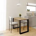 AKKE Eiche hell LOFT Tisch mit schwarze beine LxBxH: 90x50x75 cm - Braun/Schwarz