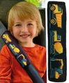 HECKBO 1x Kinder Auto Gurtpolster Gurtschutz mit Baufahrzeuge Motiv - Sicherheitsgurt Polster für Kinder und Babys- Ideal für jeden Gurt Autositzerhöhungen Kinder Fahrradanhänger Flugzeug