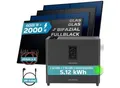 SUNNIVA® 2000W Balkonkraftwerk mit 5,12 kWh Speicher MARSTEK Jupiter C + Plus, BIFAZIAL FULLBLACK komplett Steckdose, PV Solaranlage Komplettset mit Solarspeicher, 4x 500W N-Type Glas-Glas Bifacial PV