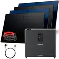 SUNNIVA® 2000W Balkonkraftwerk mit 5,12 kWh Speicher MARSTEK Jupiter C + Plus, BIFAZIAL FULLBLACK komplett Steckdose, PV Solaranlage Komplettset mit Solarspeicher, 4x 500W N-Type Glas-Glas Bifacial PV