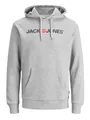 JACK & JONES Herren Jjecorp Logo Sweat Hood Noos 12137054 Kapuzenpullover, Light Grey Melange, L EU