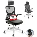 Clouvou Bürostuhl, Schwarz, Metall, Kunststoff, 1-Sitzer, Füllung: Schaumstoff, Formgebogen, 70x142x70 cm, Arbeitszimmer, Bürostühle, Drehstühle