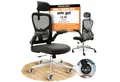 CLOUVOU Bürostuhl Ergonomisch, Schreibtischstuhl bis 150 kg - Testsieger (SmartSeat - Chefsessel für Arbeitszimmer, 3D-Kopfstütze & Flip-Up Armlehnen), Blade Wheels, Homeoffice, Gaming Stuhl, Drehstuhl