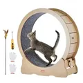VEVOR Katzenlaufrad, gro_es Katzenlaufband für Hauskatzen, 91 cm Katzenlaufrad mit abnehmbarem Teppich und Katzenangel zum Laufen/Gehen/Trainieren