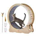 VEVOR Katzenlaufrad, großes Katzenlaufband für Hauskatzen, 91 cm Katzenlaufrad mit abnehmbarem Teppich und Katzenangel zum Laufen/Gehen/Trainieren, geeignet für die meisten Katzen bis 6 kg