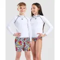 UV-Shirt Slim Fit Langärmlig Kinder arena Einfarbig - White - 116